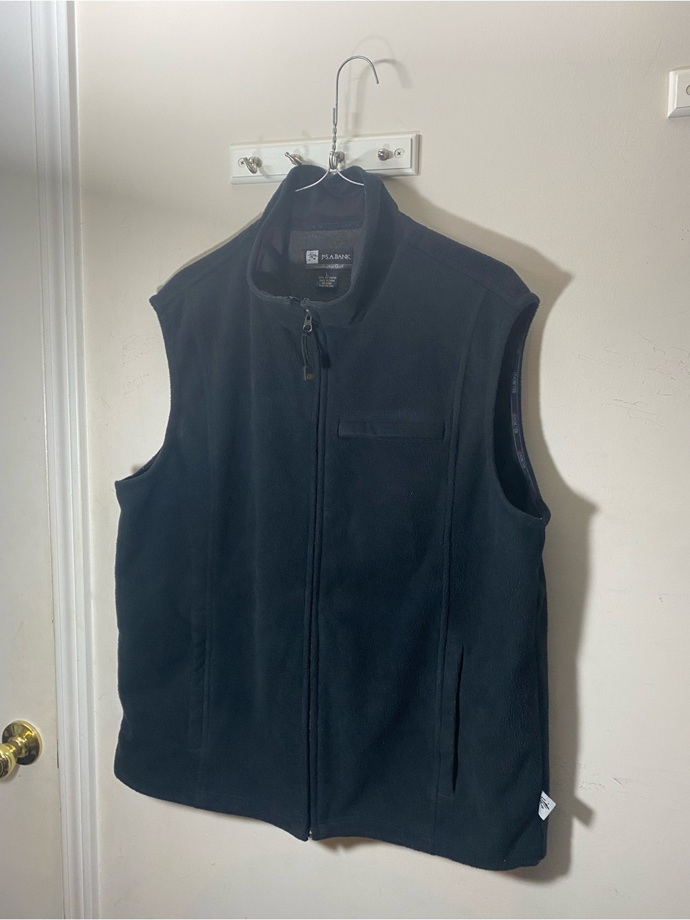 Jos. A. Bank Men's Black Fleece Vest - Full Zip
